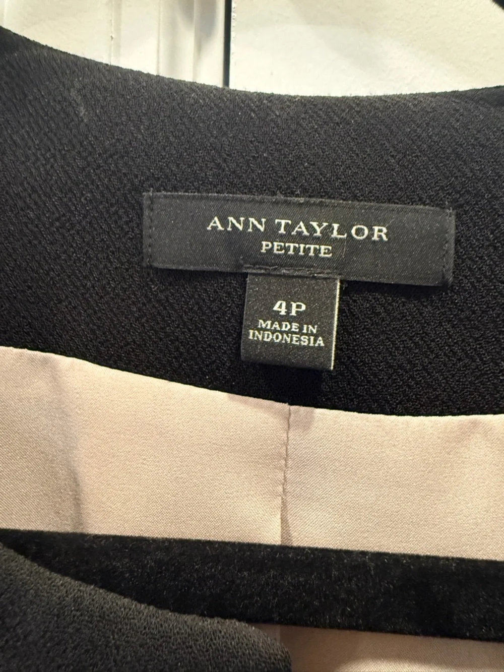 Ann Taylor Ivory Tweed Jacket with Black Trim